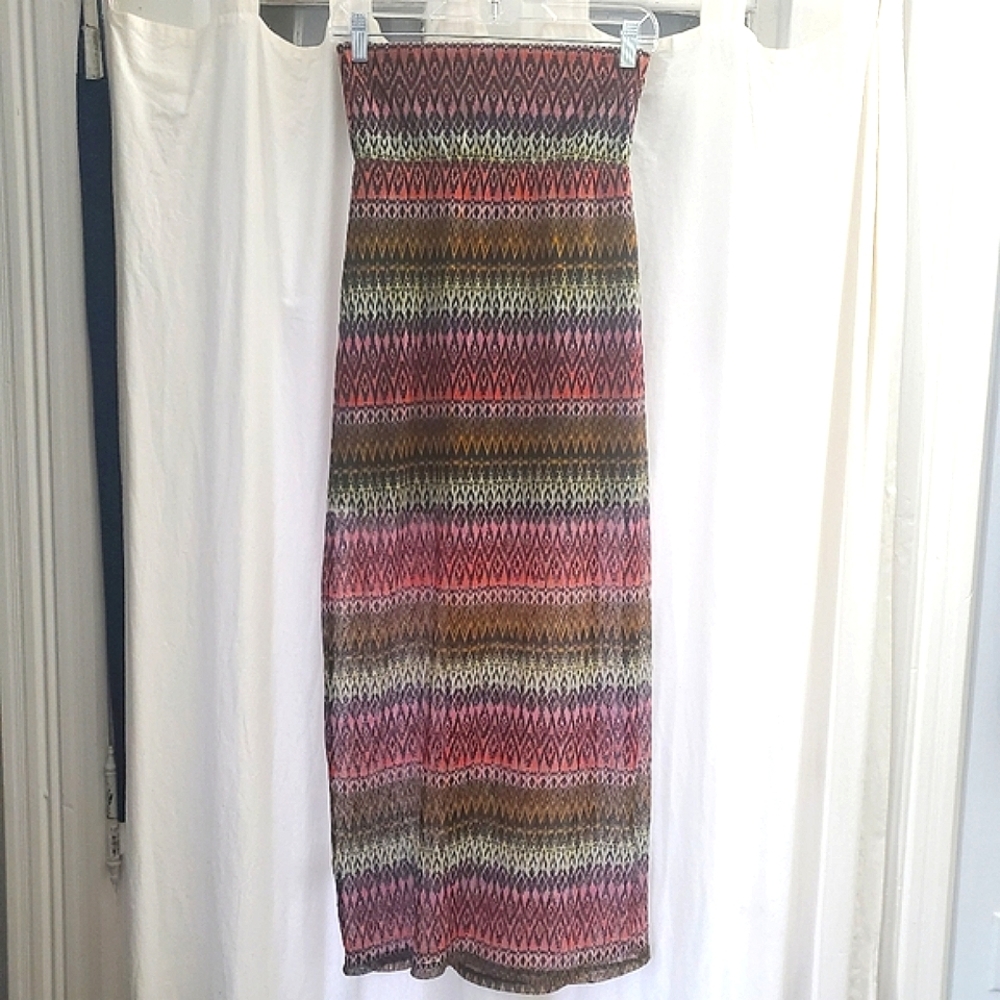 LAST CHANCE! XS Boho Lace Maxi Skirt Colorful Striped High Waisted No Boundaries